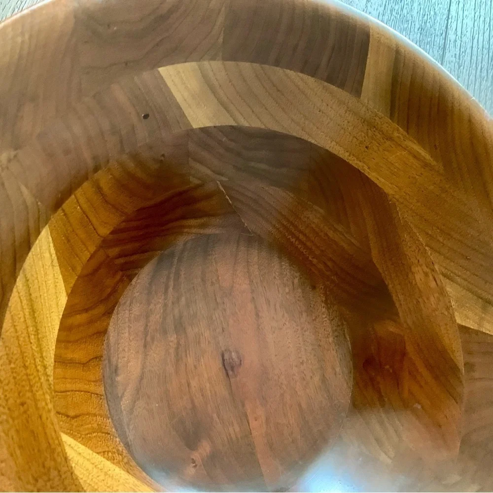 Vintage Mid. Century Walnut Salat Bowl 14”